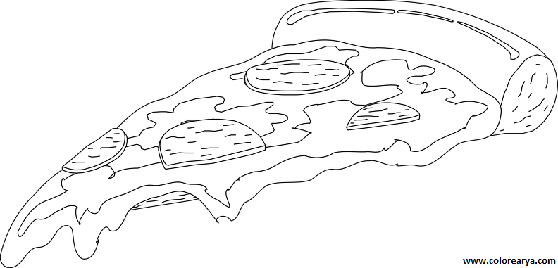 Colorear Pizza - Clip Art (792x381), Png Download