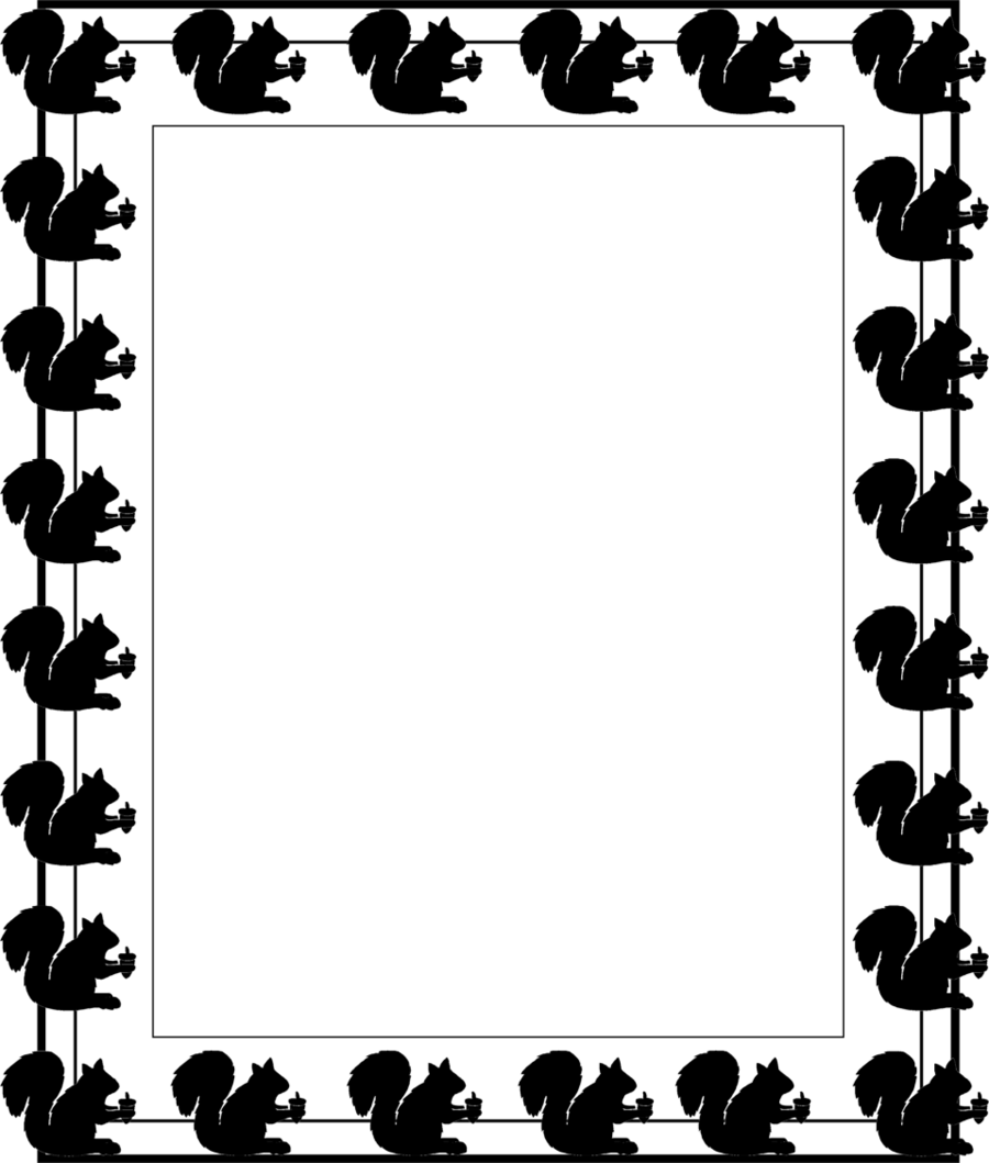 Squirrel Clip Art Border Clipart Squirrel Borders And (900x1059), Png Download