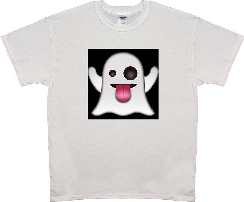 Emjoi Ghost Tee Shirt Mens And Womens (852x762), Png Download