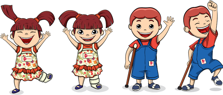 Illustrations Of The Mascots Tonzinho And Nina Created (850x500), Png Download