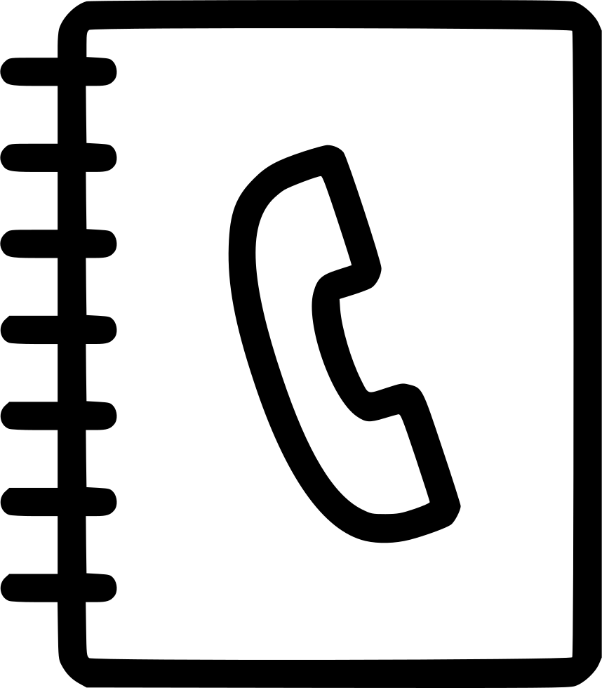 Mobile Phone Clipart Telephone Directory Address Book (858x980), Png Download