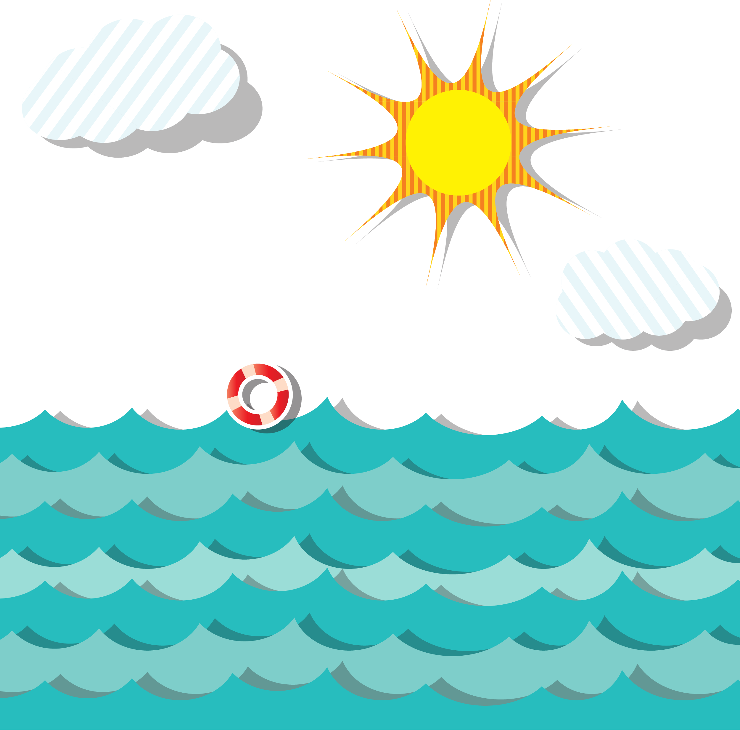 Cartoon Ocean Png (2500x2464), Png Download