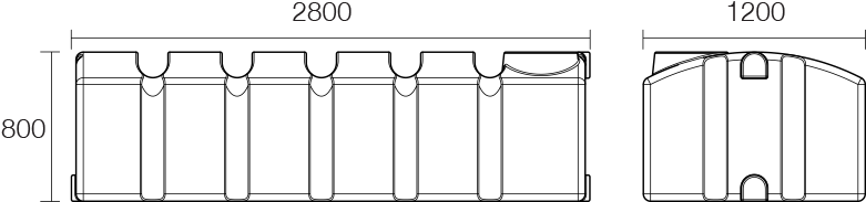 2000 Litre Under Deck Tank Dimensions (800x413), Png Download
