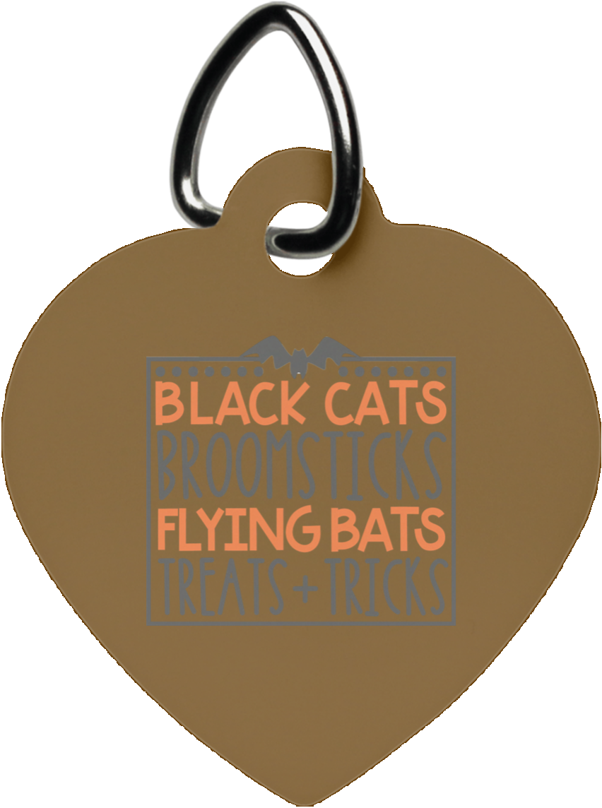 Black Cats Broomsticks Heart Pet Tag- Pets (1155x1155), Png Download