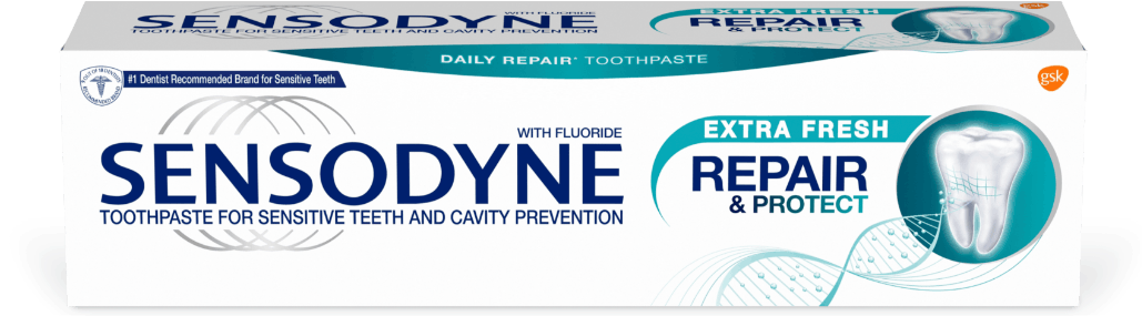 Sensodyne Repair And Protect Toothpaste In Extra Fresh (1028x324), Png Download
