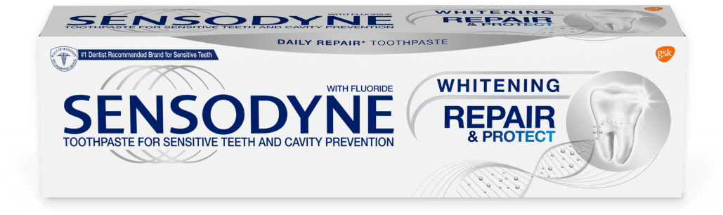 'sensodyne Repair And Protect Toothpaste In Whitening (1028x324), Png Download