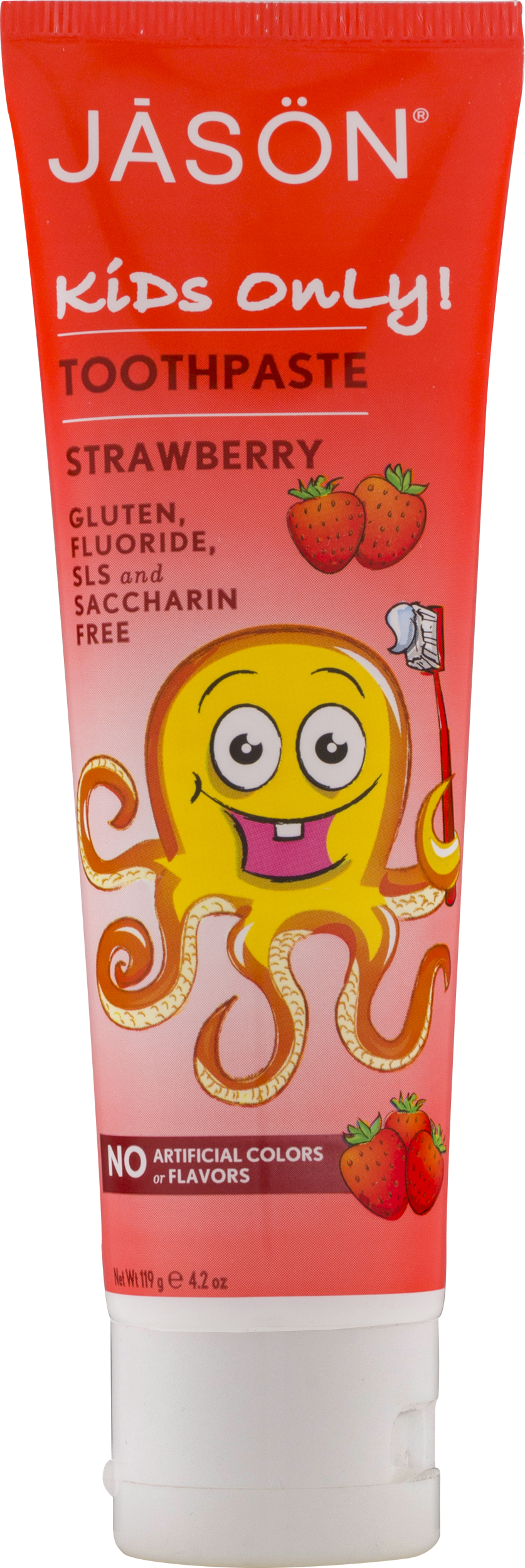 Jason Kids Only Fluoride-free Strawberry Toothpaste, (837x2500), Png Download