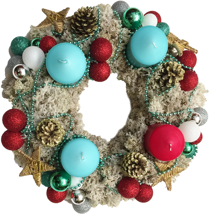 Christmas Wreath (750x750), Png Download