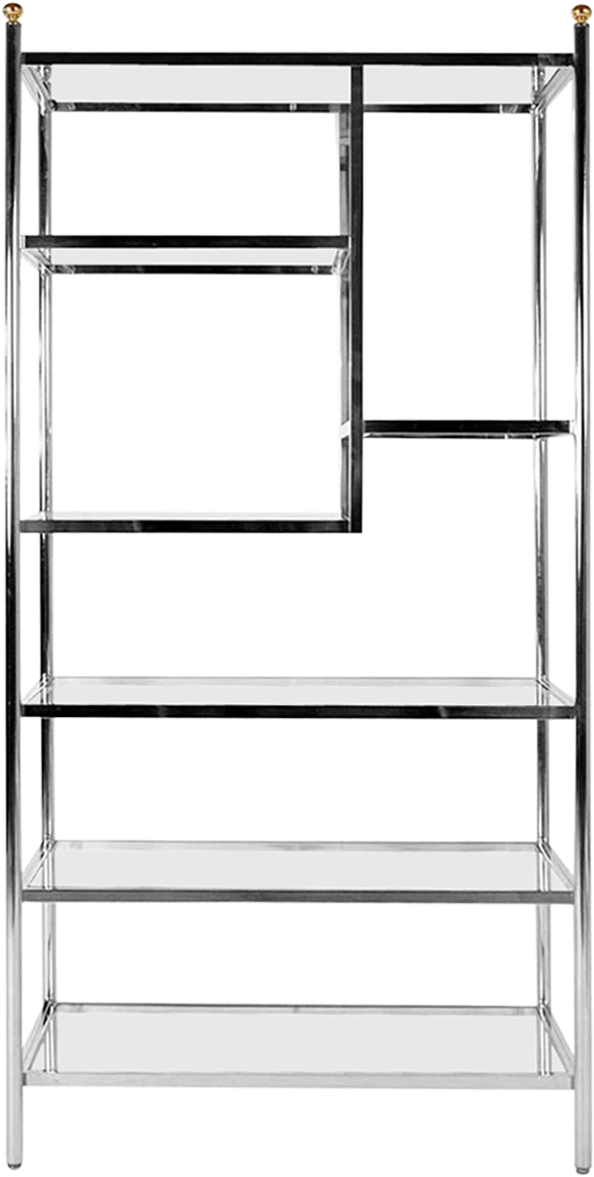 1970s Chrome Bookcase (1200x1200), Png Download