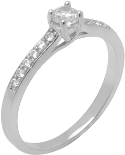14k White Gold Diamond Ring D2063 (800x800), Png Download