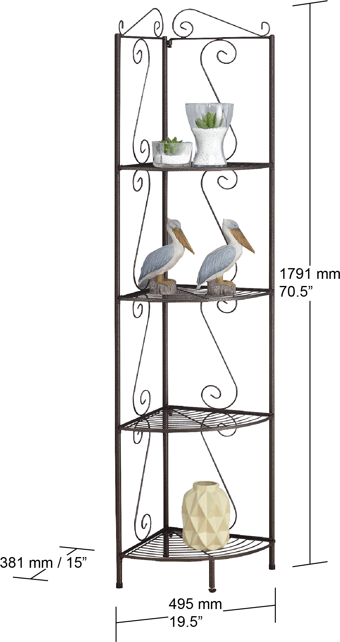 Iron Corner Stand W/4 Shelf (2480x2480), Png Download