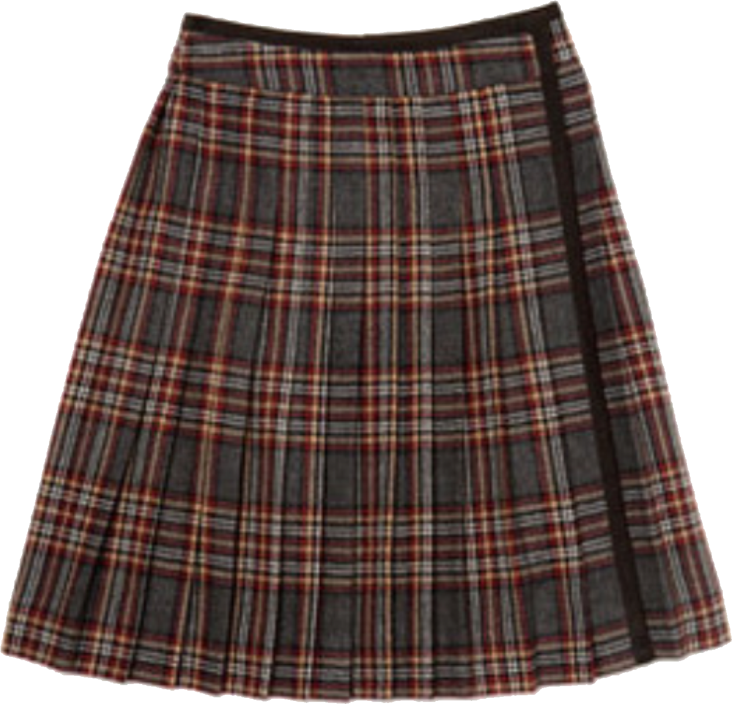Brown Schoolgirl Skirt Polyvore Moodboard Filler (2048x1481), Png Download