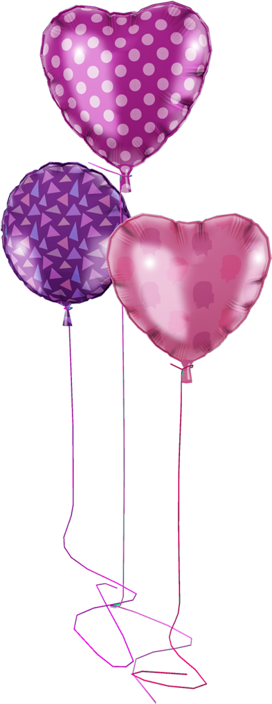 Mylar Balloons Created In Blender Mylar Balloons, 3d (400x1034), Png Download