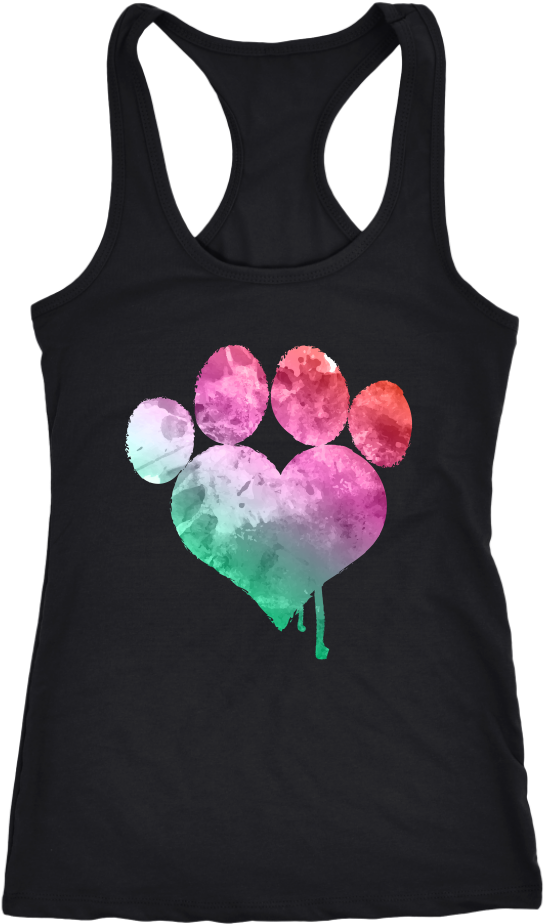 Love Dogs Paw Women's Racerback Tank (1024x1024), Png Download