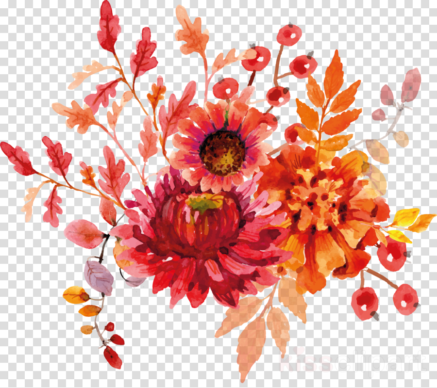 Flower Design Watercolor Png Clipart Floral Design (900x800), Png Download