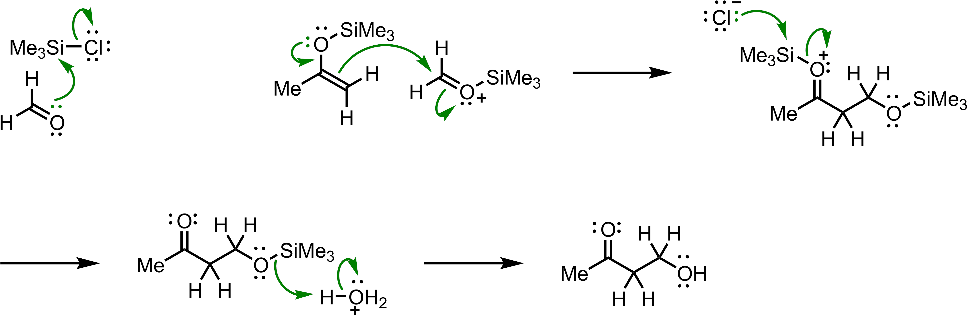 Mechanism Of The Mukaiyama Aldol Addition (3974x1327), Png Download