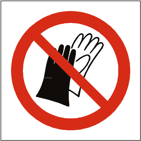 Do Not Wear Gloves Symbol Label (600x600), Png Download