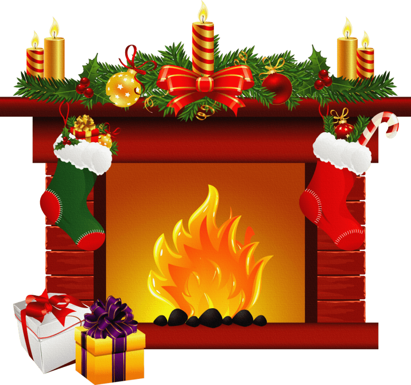 Christmas Clipart Christmas Fireplace Png (830x777), Png Download