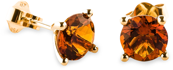 Amélie Ear Studs Citrine Rose Gold (850x850), Png Download