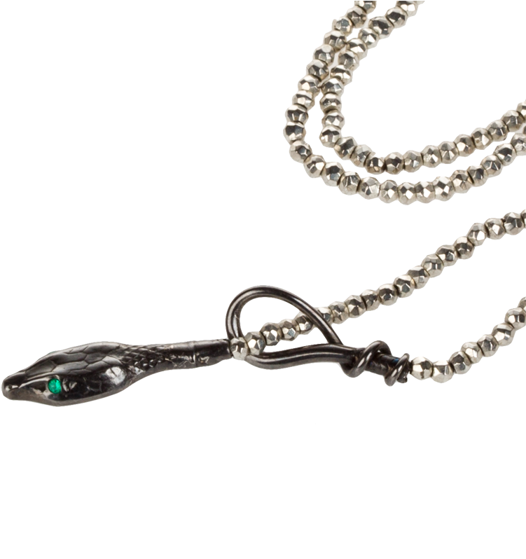Pyrite Necklace With A Snakehead Fastening Jewelry (800x800), Png Download