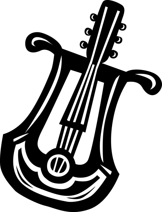 Ancient Greece Lyre String Image Illustration Of (534x700), Png Download