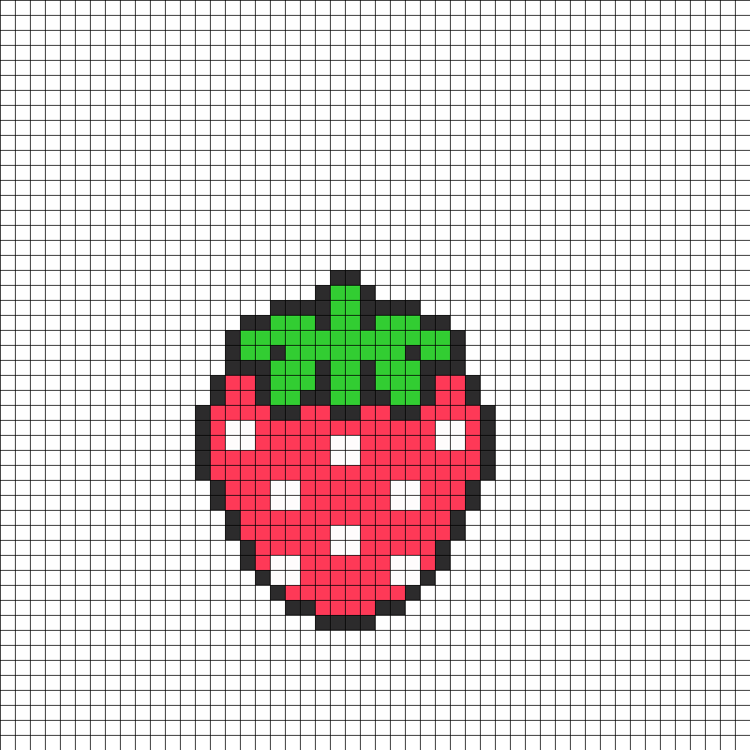 Cute Strawberry Perler Bead Pattern Bead Pattern (1050x1050), Png Download
