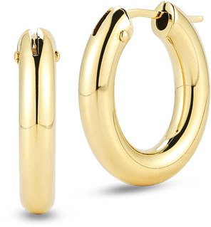 Roberto Coin Perfect Gold Hoops™ 18k Yellow Gold (1600x1600), Png Download