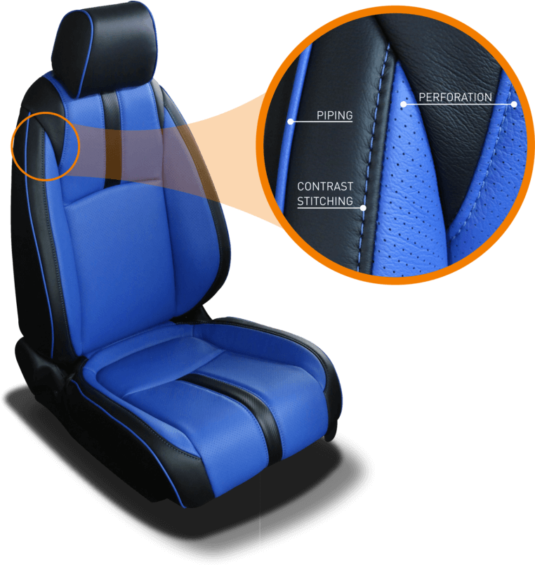 Katzkin Seat Stitching, Piping, And Perforation (768x822), Png Download