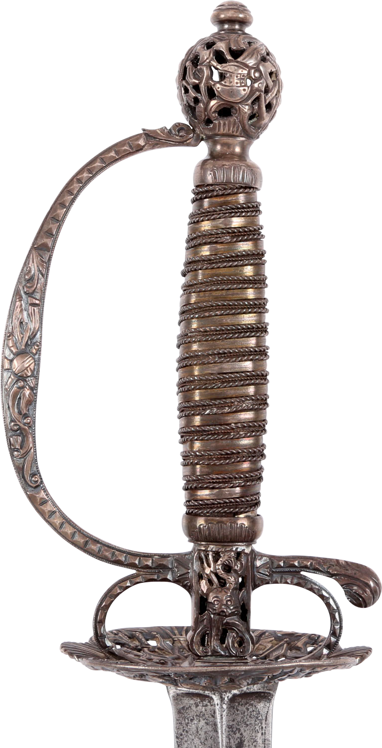 English Silver Hilted Smallsword C (759x1485), Png Download