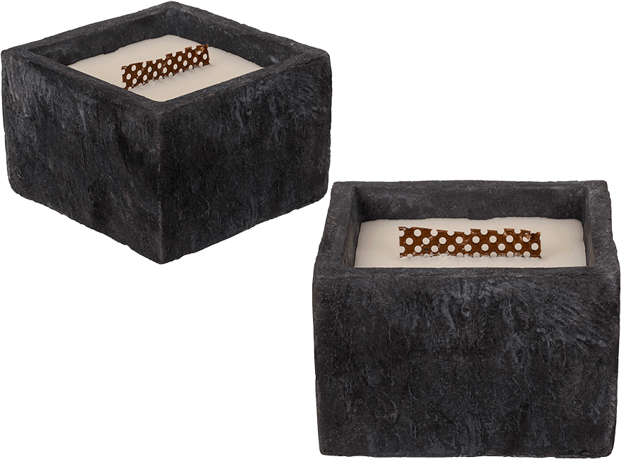 Citronella Candle In Grey Coloured Cement Pot With (945x709), Png Download