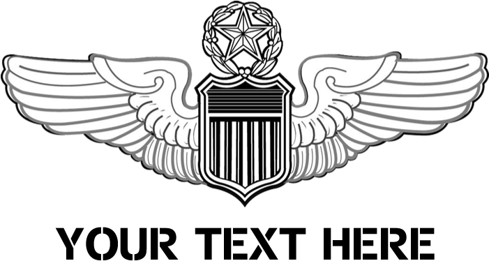 Personalized Command Pilot Wings Neck Tie (700x700), Png Download