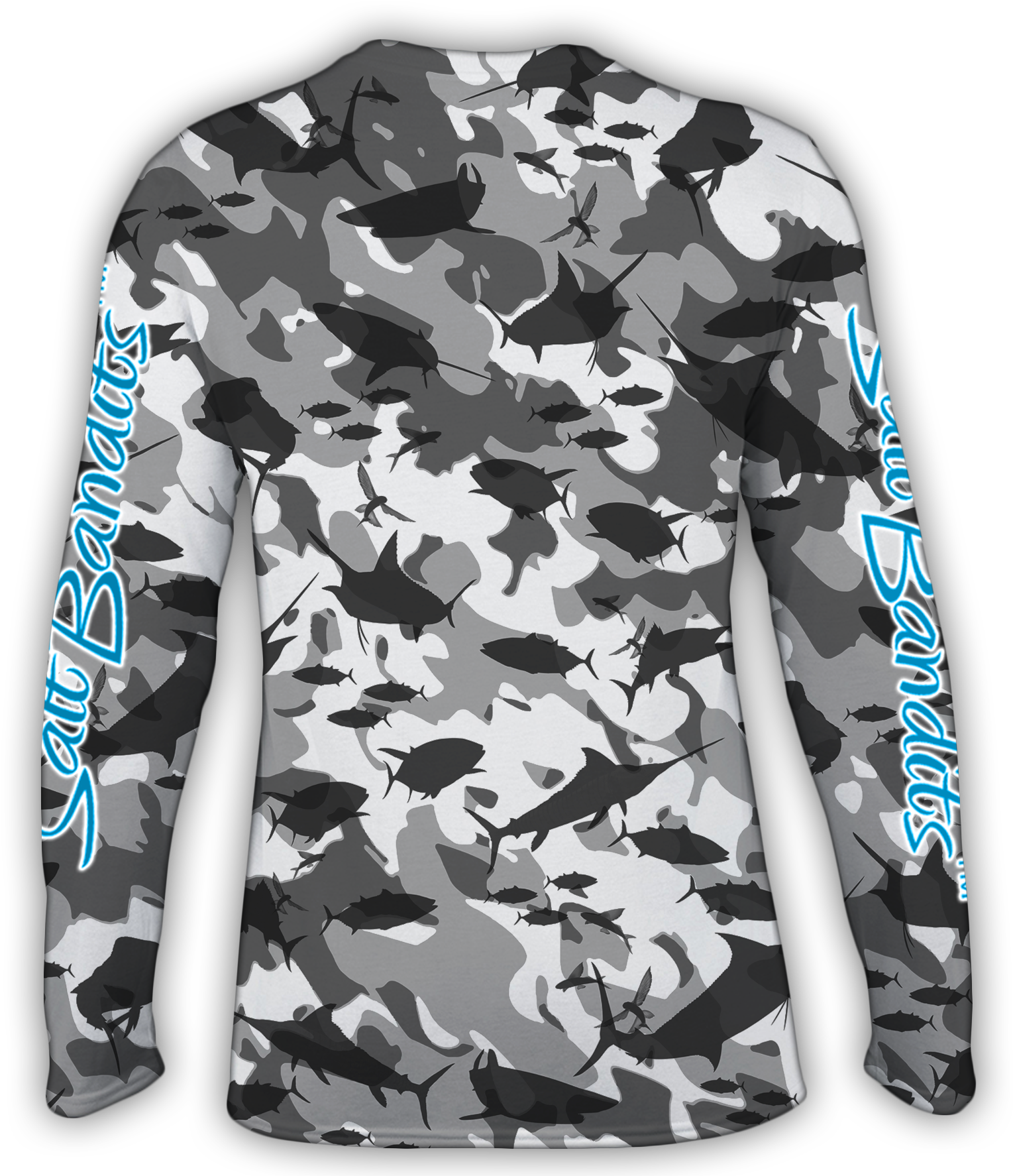 Saltbandits™ Grey Camouflage Performance Long Sleeve (1552x1776), Png Download