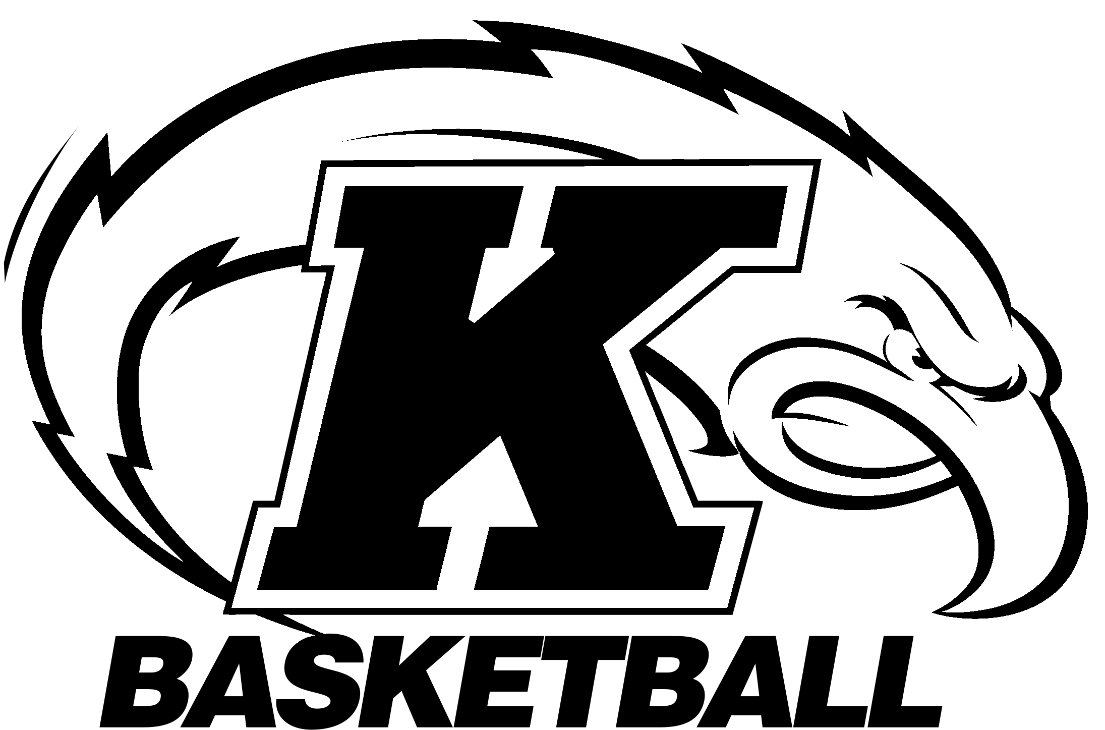 Ken State Basketball Logo Black And White (2400x2400), Png Download