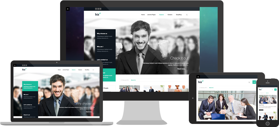 Responsive Joomla Template For Business (960x432), Png Download