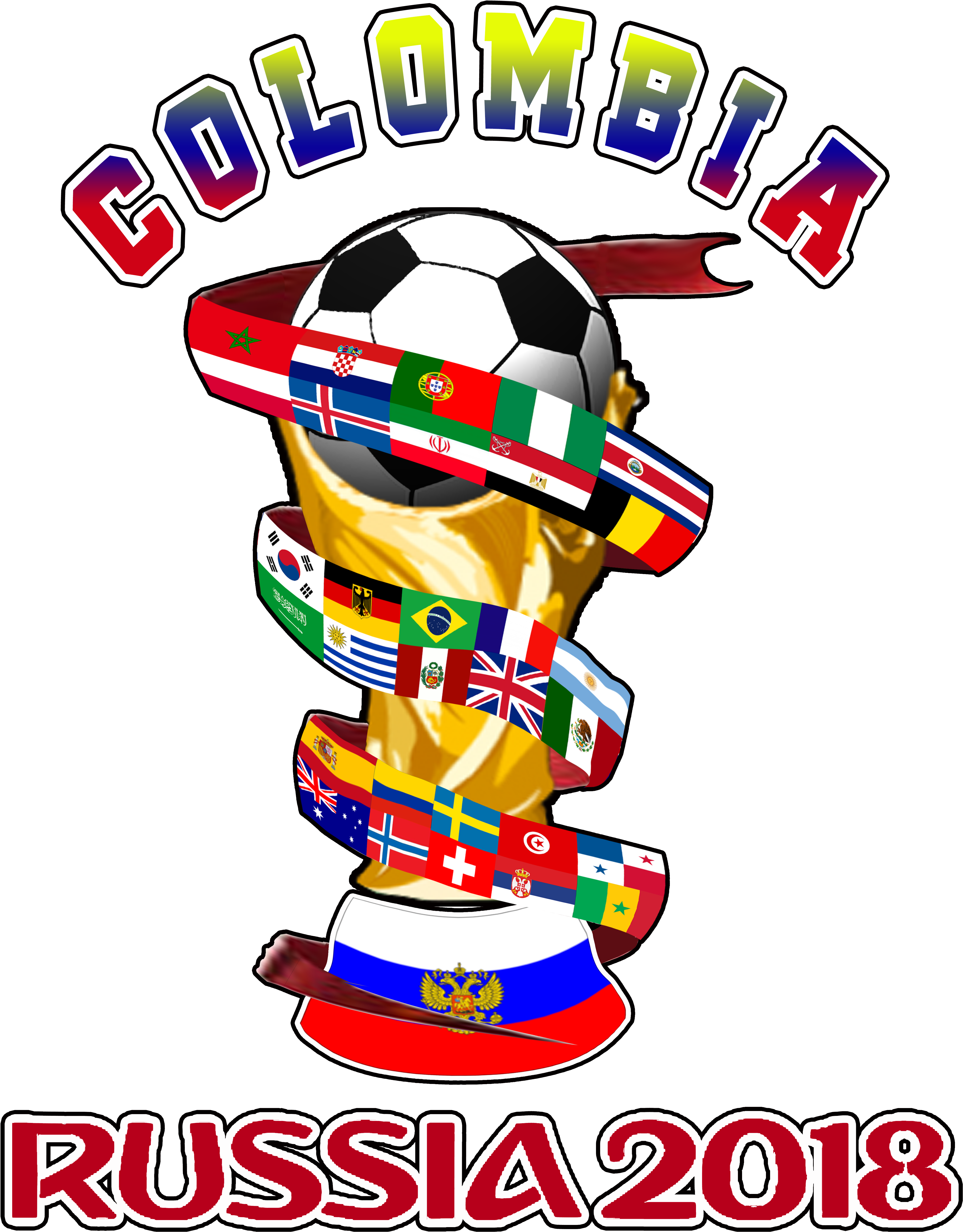 Colombia World Cup Russia (4500x5400), Png Download