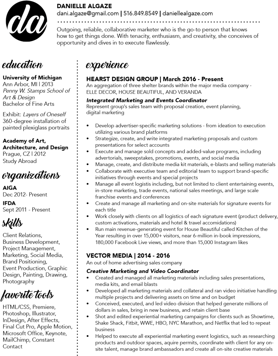 Daniellealgazeresume (1000x1294), Png Download