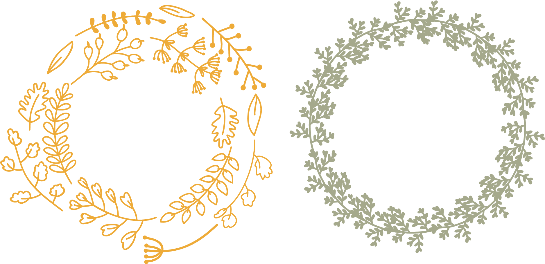 Wreath Autumn Illustration Flowers (2362x2362), Png Download