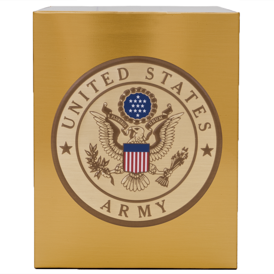 Veterans Funeral Care Simplicity Urn With Army Seal (900x900), Png Download