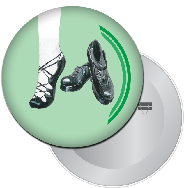 Irish Step Dance Shoes Button / Magnet (720x720), Png Download