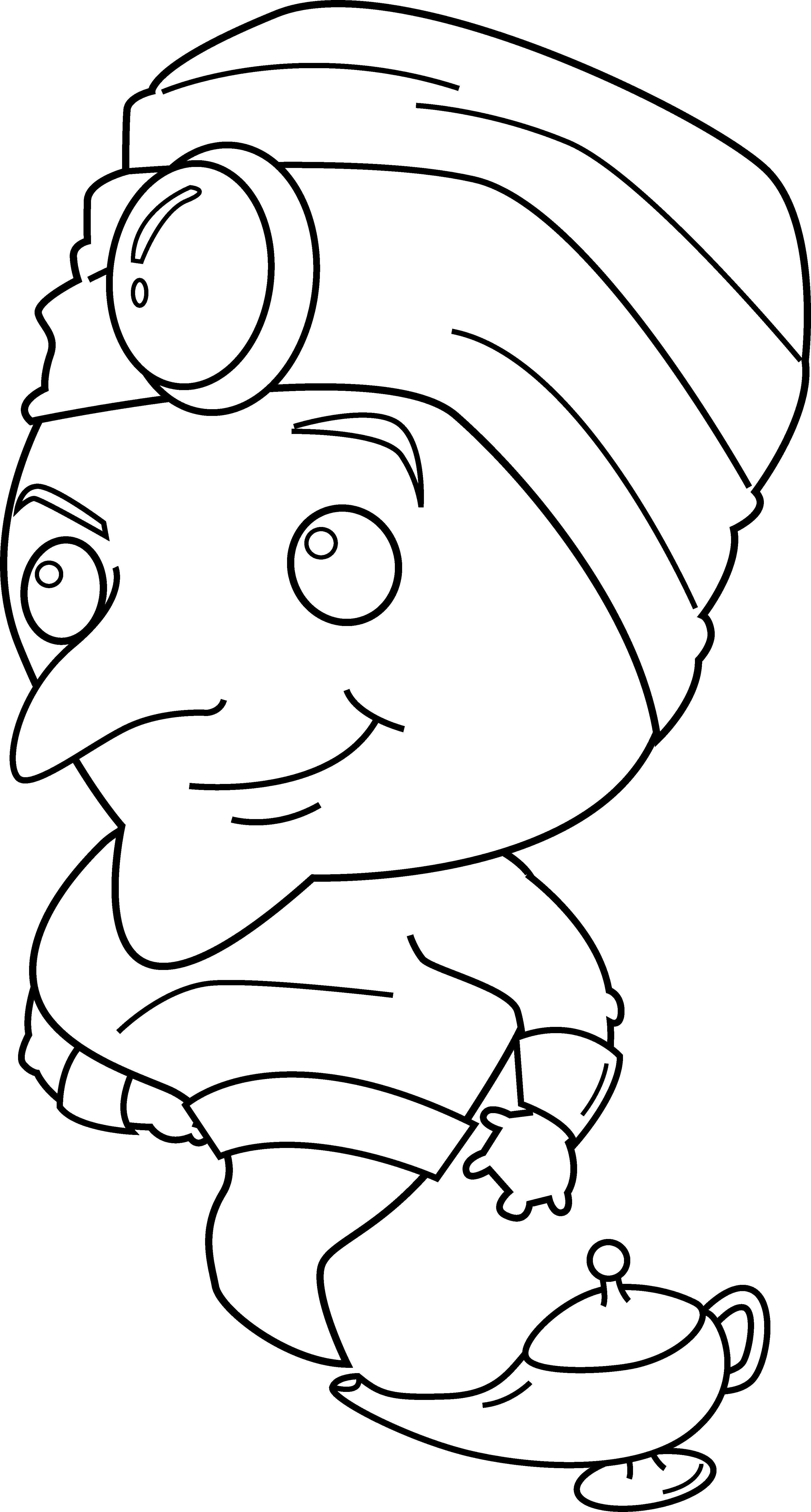 Coloring Page Of Princess Genie (3235x6031), Png Download