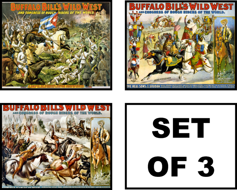 Buffalo Bill Wild West Vintage Circus Big Top Art Set (800x642), Png Download