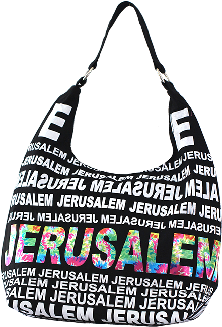 Black, White And Rainbow Foil Jerusalem City Hobo Bag (650x650), Png Download