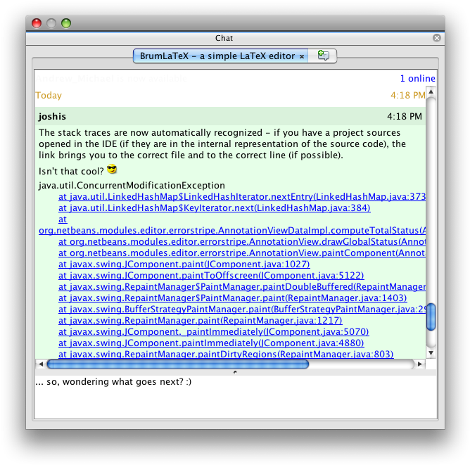 Stack Trace Recognition In The Kenai Chat Window (675x668), Png Download
