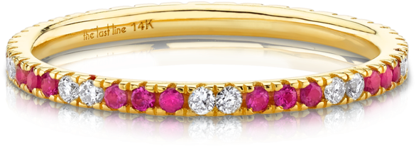 Diamond And Ruby Eternity Band (750x750), Png Download