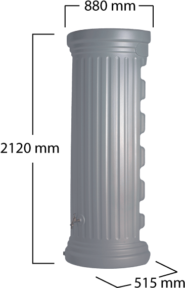 Column Wall Tank Stone Grey (1380x720), Png Download