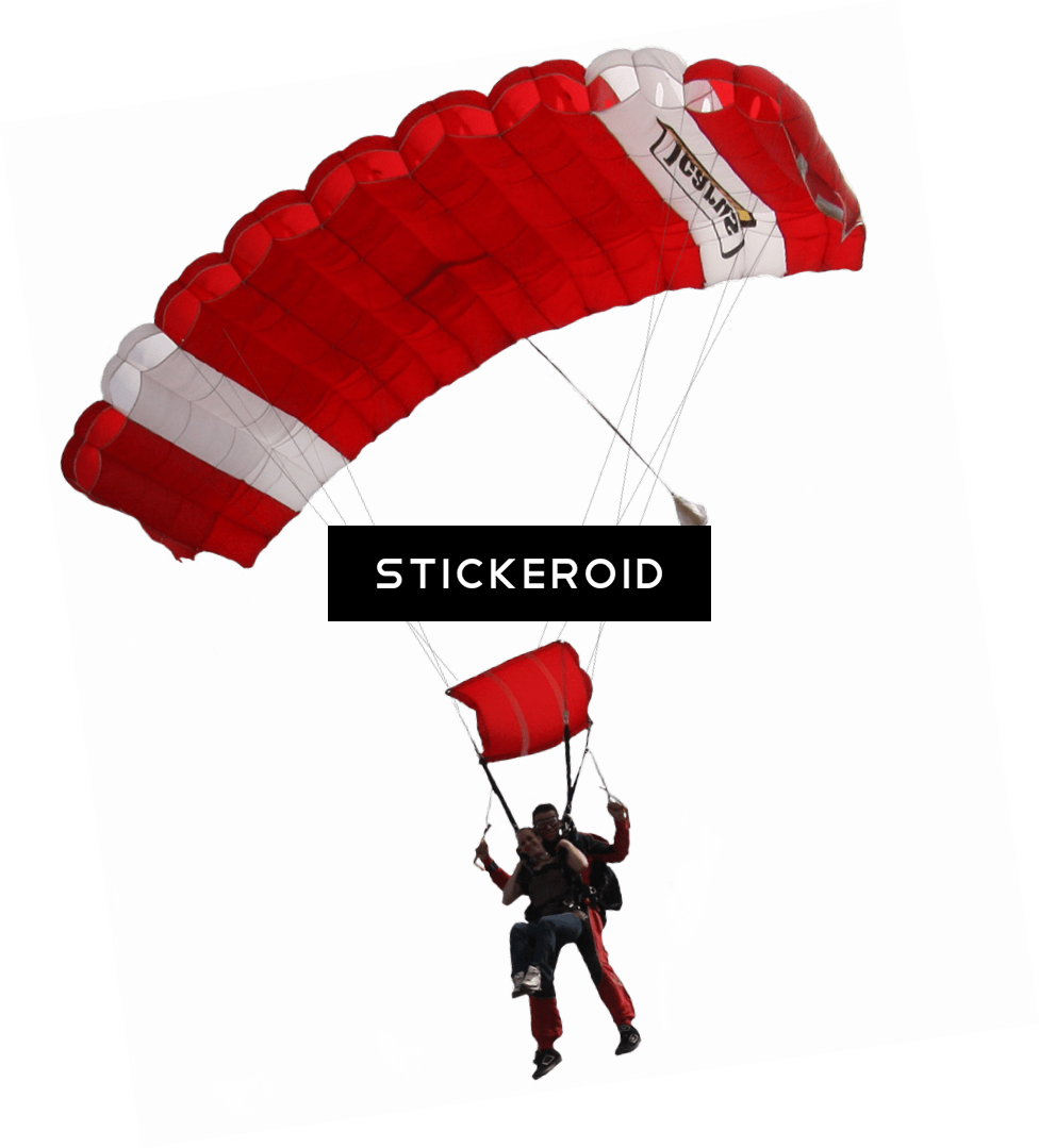 Red And White Parachute (976x1079), Png Download