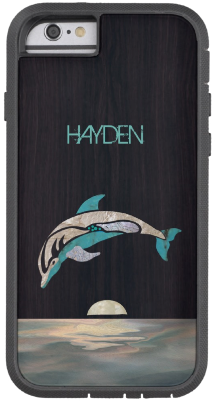 Dolphin Phone Case With Turquoise, Mother Of Pearl (891x891), Png Download
