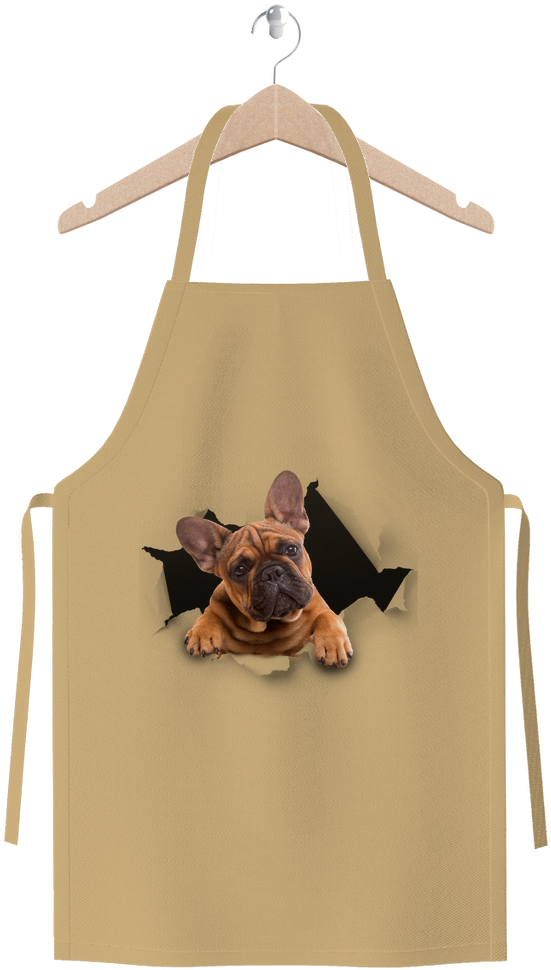 Peeking Frenchie ﻿premium Jersey Apron (1024x1024), Png Download