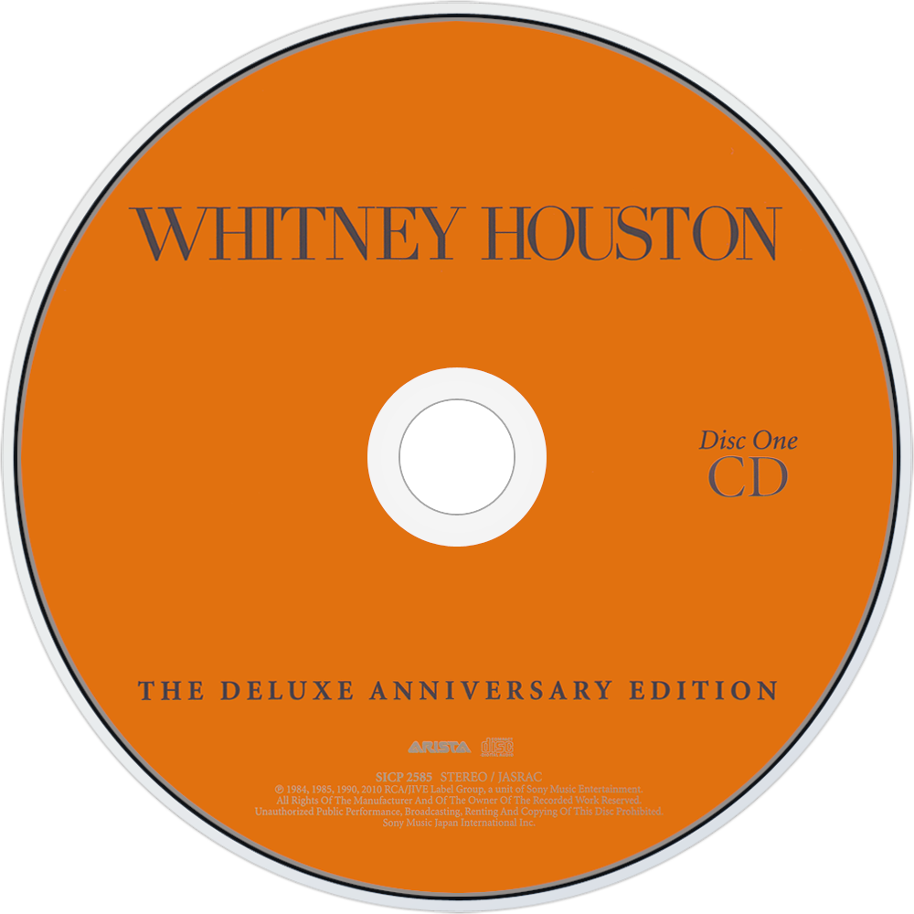 Whitney Houston Whitney Houston Cd Disc Image (1000x1000), Png Download