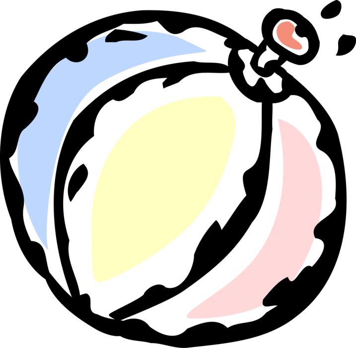 Vector Illustration Of Inflatable Beach Ball Water (717x700), Png Download